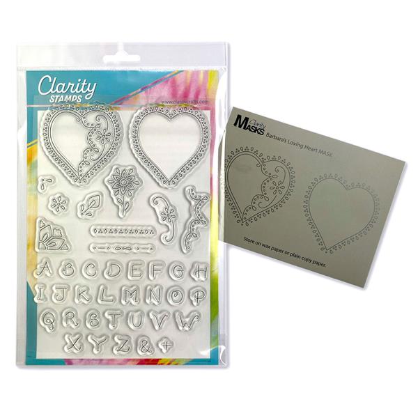 Clarity Crafts Barb’s Loving Heart A5 Stamp Set with A6 Mask - 39 - 468755