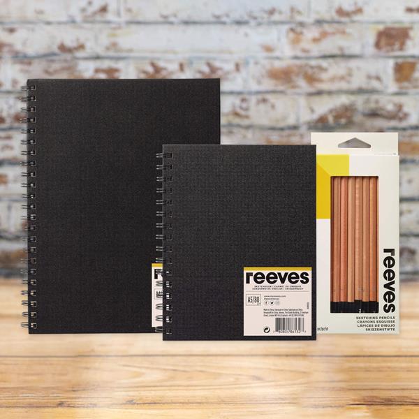 Reeves Sketching Set -  A4 & A5 Sketchbooks & 12x Sketching Penci - 472053