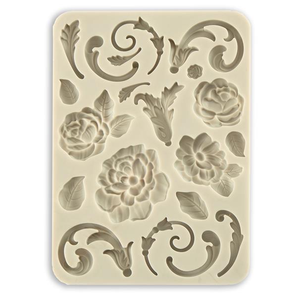 Stamperia Brocante Antiques A5 Silicone Mould - Flowers and Embel - 472757