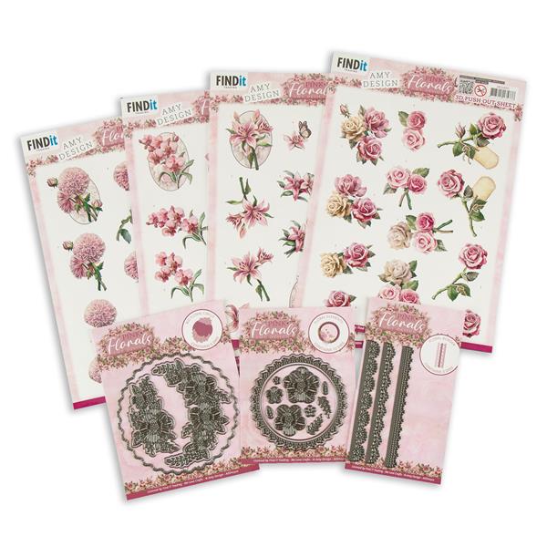 Dotty Designs Amy Design Pink Floral Die & Decoupage Collection - 472813