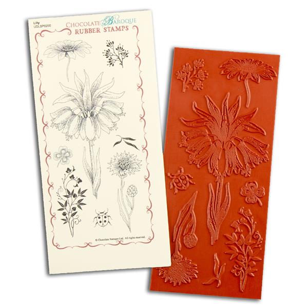 Chocolate Baroque Lily DL Mounted Stamp Sheet - 8 Images - 473116