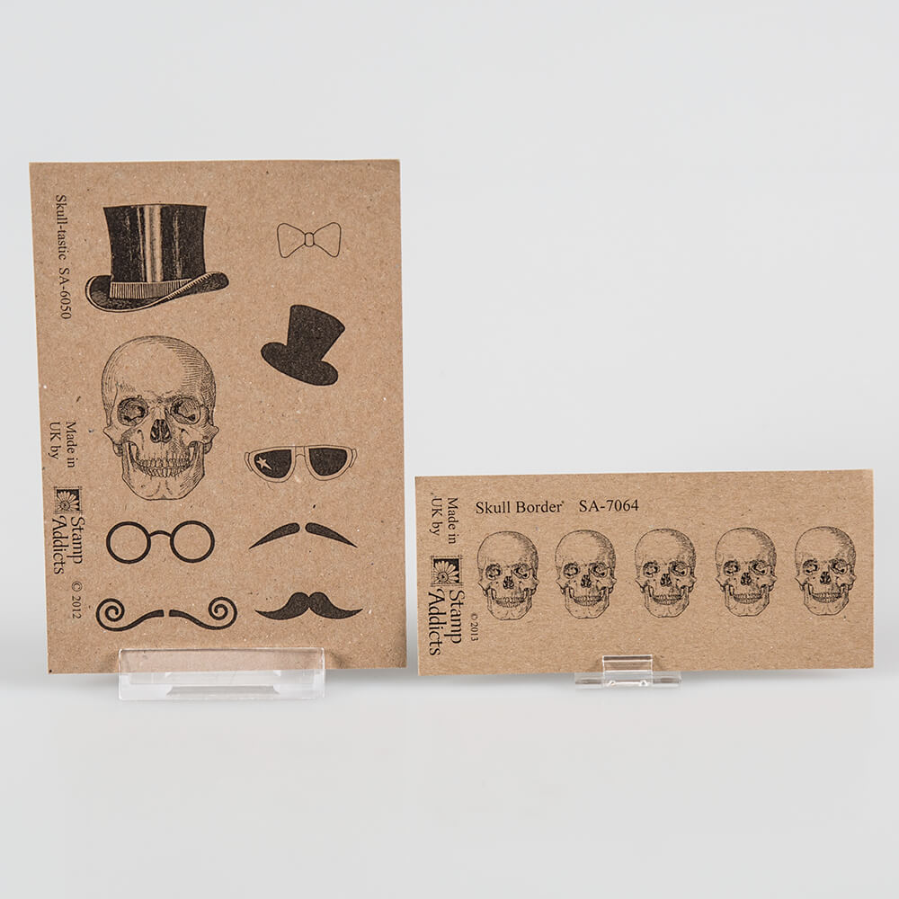 Stamp Addicts Skull-Tastic and Skull Border Unmounted Rubber Stamps