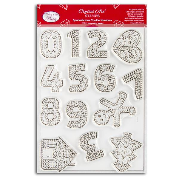 Crystal Art A5 Sparkalicious Cookie Numbers Stamp Set - 476609