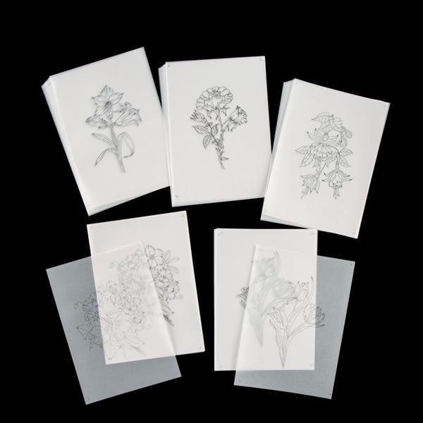 Pergamano A5 Printed Florals Parchment Collection - Set 1 - 478719