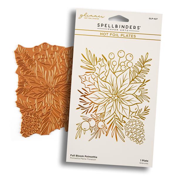 Spellbinders - Hot Foil Plate - Full Bloom Poinsettia Glimmer Hot Foil Plate