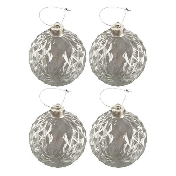 Craft Master Faceted Glass Bauble - 4 Pieces - 490782