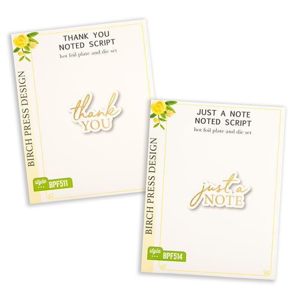 Memory Box 2 x Hot Foil Plates - Thank You & Just a Note - 493334