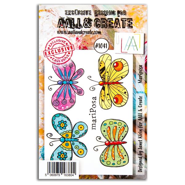 AALL & Create Janet Klein A7 Stamp Set - Mariposa - 5 Stamps - 495169