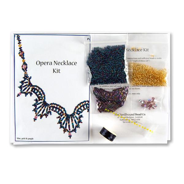 Spellbound Beads Opera Necklace Kit - Blue Purple - 495644