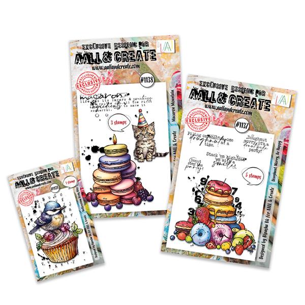 AALL & Create Bipasha 3 x Stamp Sets - Doughnut Worry, Be Happy,  - 496802