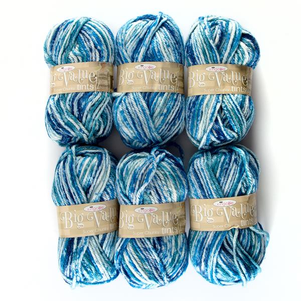 King Cole Super Chunky Tints Midnight Sky Yarn Bundle - Includes: - 499660