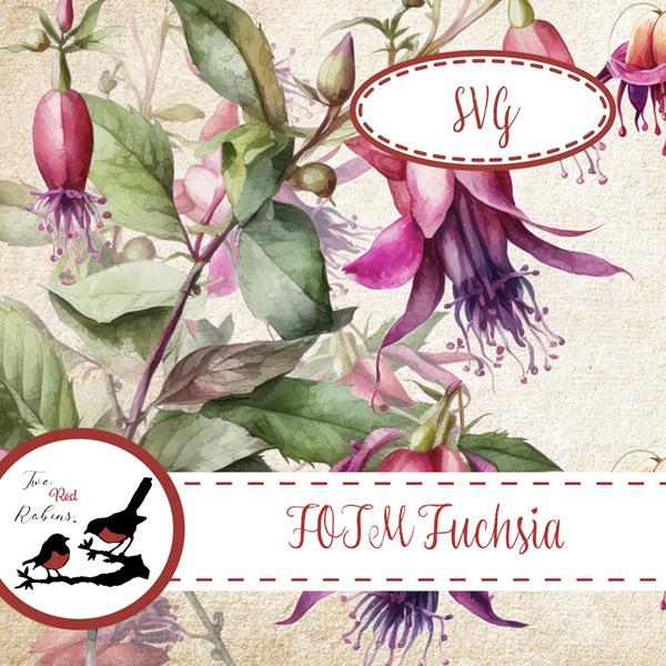 Two Red Robins Flower of the Month Fuchsia SVG Download - 503426