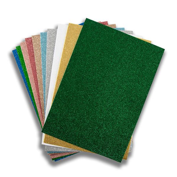 Crafts Too 10 x Assorted Glitter Die Cut Foam Sheets Bundle 1 - D - 504548