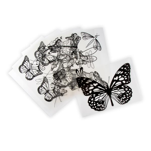 Glitter Greetings 12 Designer Acetates - Butterflies and Dragonfl - 508903