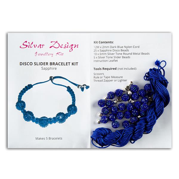 Silvar Design Disco Slider Bracelet Kit - Makes 5 - Sapphire - 509466