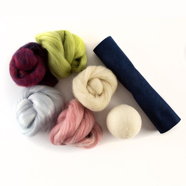 The Crafty Kit Co 5 Piece Winter Felting Wool Bundle - 515235