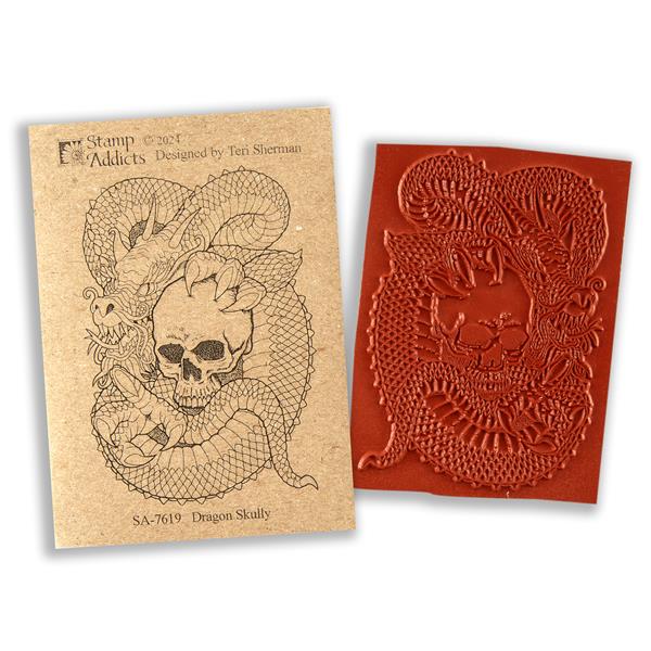 Stamp Addicts Dragon Skully Cling Mounted Rubber Stamp - 515686