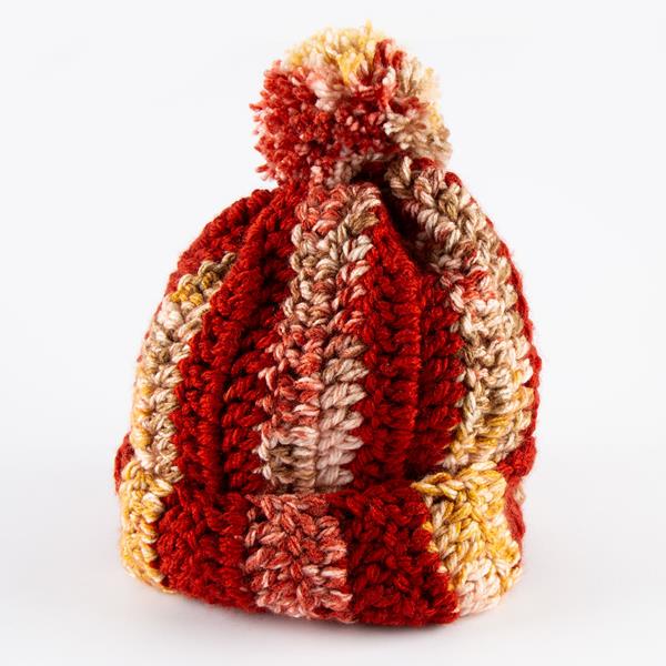 Joseph Bear Designs Volcano Rust Retro Style Beanie Hat Crochet K - 517788