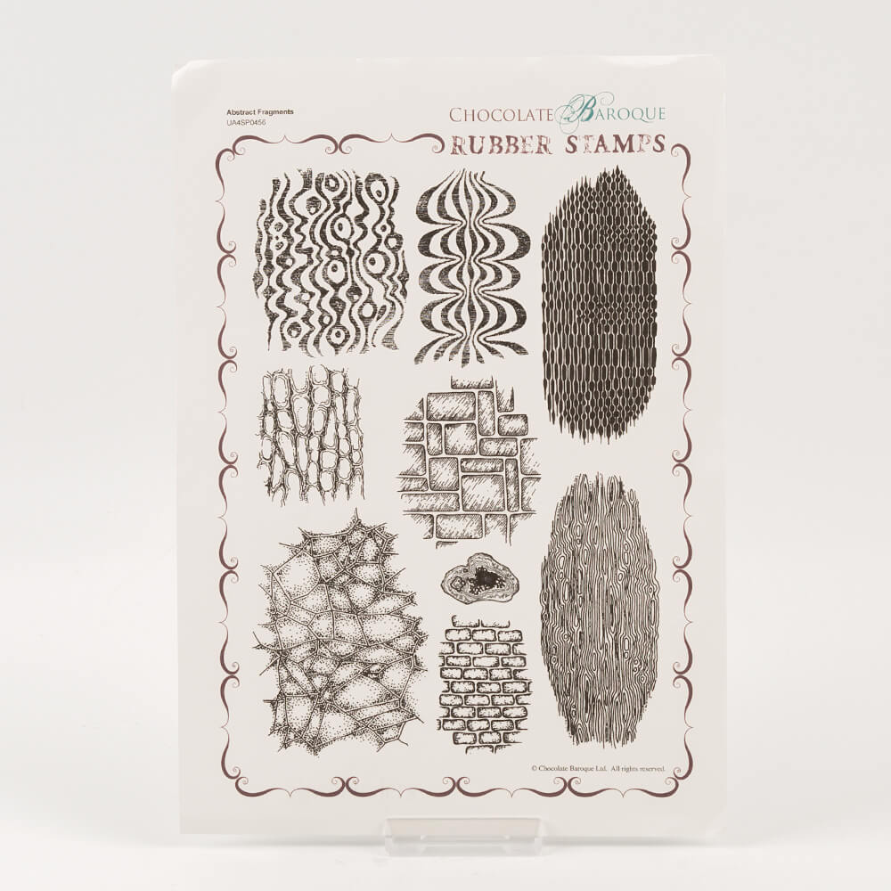 Chocolate Baroque Abstract Fragments Unmounted Rubber Stamp Set