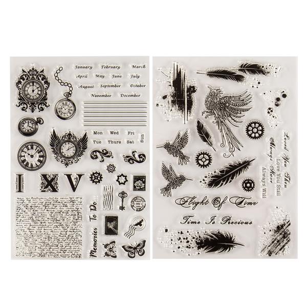 Dawn Bibby Creations Wings Of Time - 2 x Stamp Sets - Timepiece & - 521965