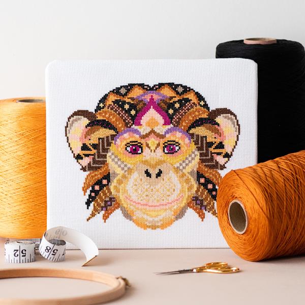 Meloca Designs Mandala Monkey Cross Stitch Kit - 525444