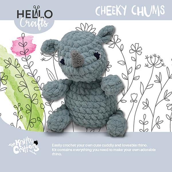 Knitty Critters Cheeky Chums Rhino Crochet Kit - 525589