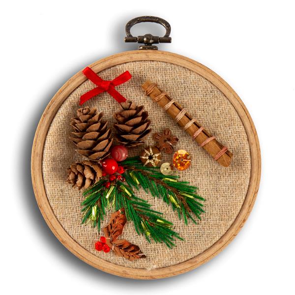 Rowandean Embroidery Christmas Pine Cones Kit - 525971