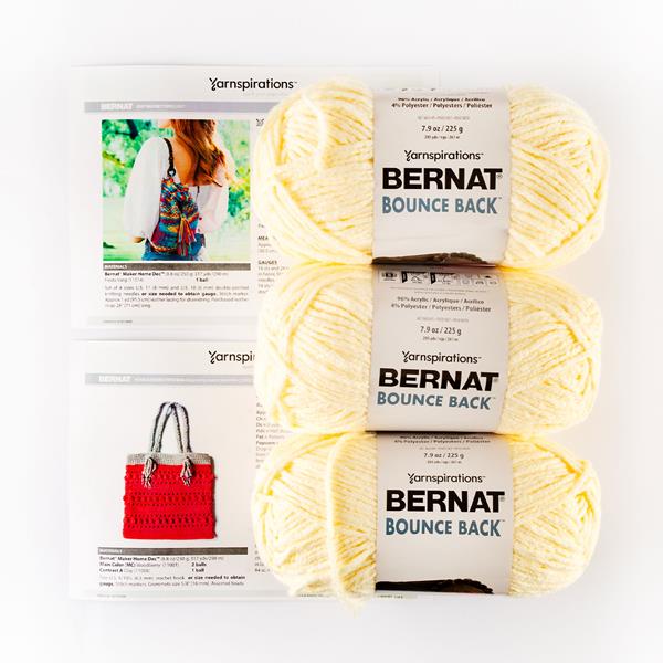 Bernat Bounce Back Cotton Tail Yarn Pack - Includes: 3 x 225g Bal - 527580