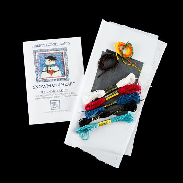 Liberty Lodge Crafts Snowman with Heart Punch Needle Basic Kit - 528260
