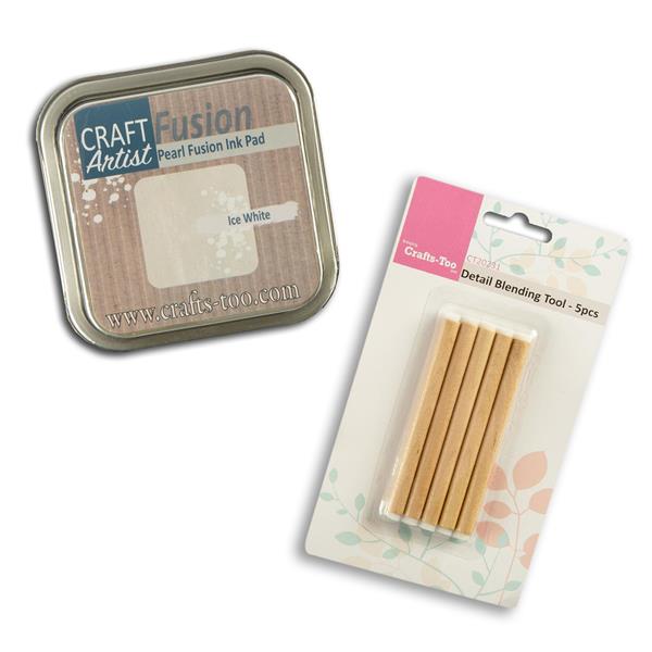 Craft Artist Ice White Pearl Fusion Ink Pad with 1 x Pack Detail  - 529751