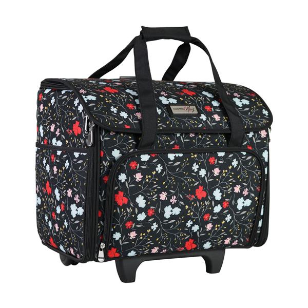 Everything Mary Rolling Tote, Black Floral -  2 Wheel Trolley Bag - 530540