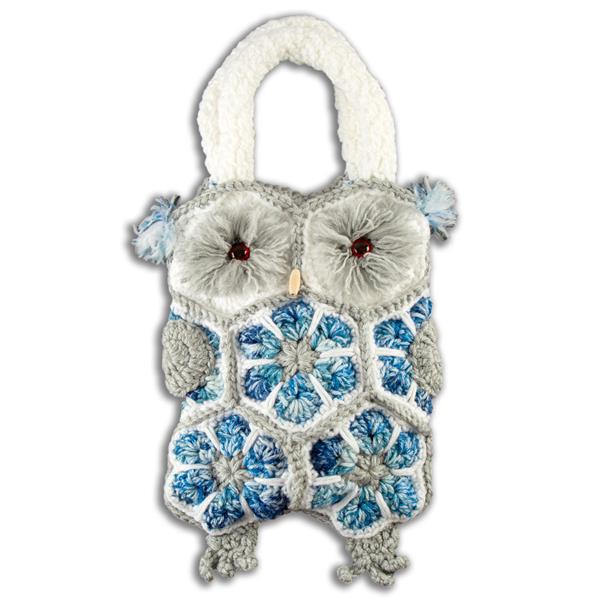 Joseph Bear Designs Blue Christmas Owl Tote Bag Crochet Kit - 531641