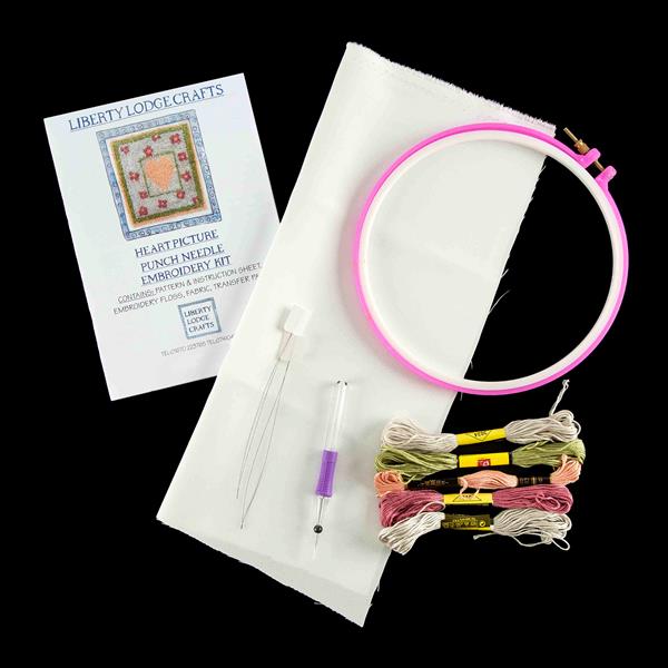 Liberty Lodge Crafts Hearts Picture Starter Kit with 8" Hoop - 531714