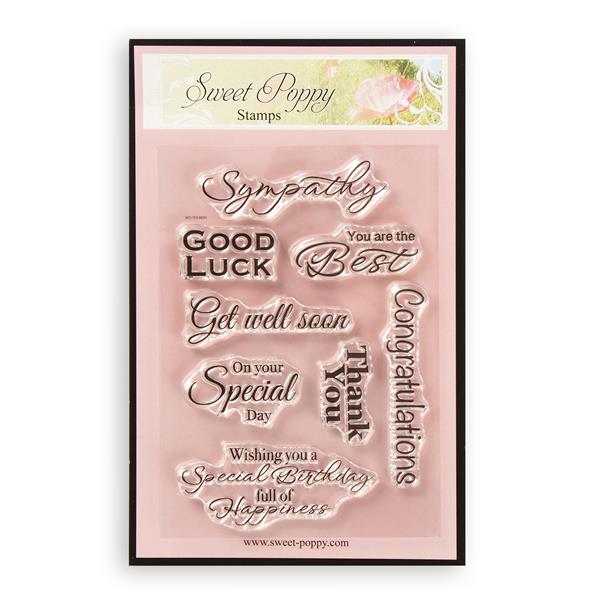 Sweet Poppy A6 Stamp Set - Occasions - 8 Stamps - 534479