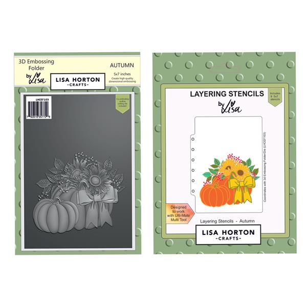 Lisa Horton Crafts Autumn 5x7" 3D Embossing Folder, Die & Layerin - 535167
