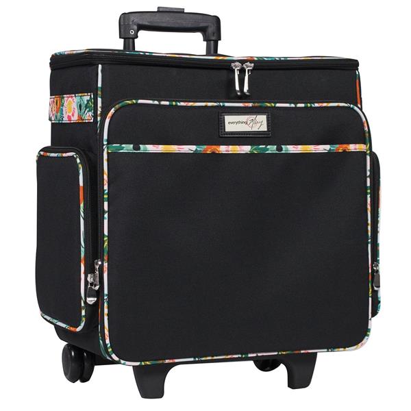 Everything Mary Black Floral Craft Trolley Bag - 535486