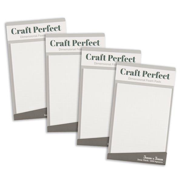 Craft Perfect - Adhesives - 4 packs of 5mm Dimensional Foam Pads- - 542117