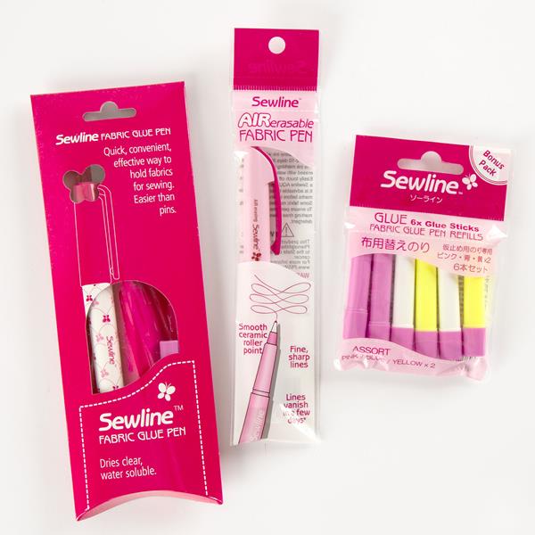 Sewline Pen Bundle - Glue Pen, Air Erasable & Refil Pack - 543661