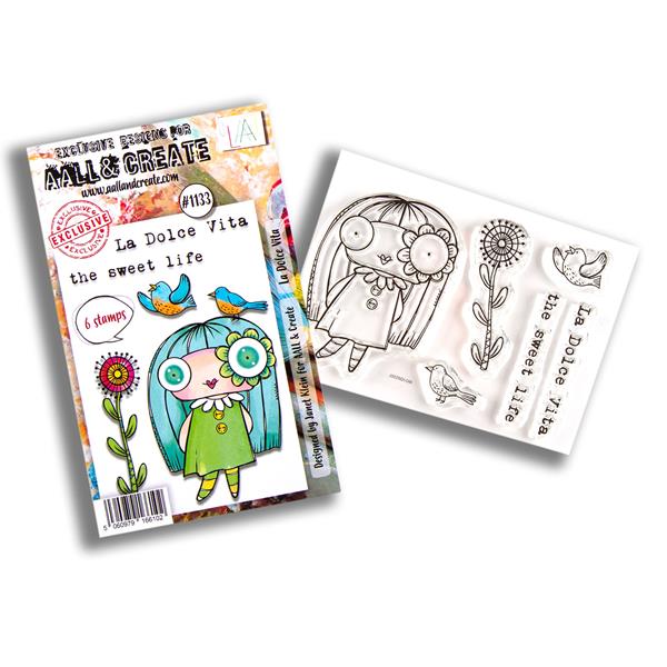 AALL & Create Janet Klein A7 Stamp Set - La Dolce Vita - 6 Stamps - 546255