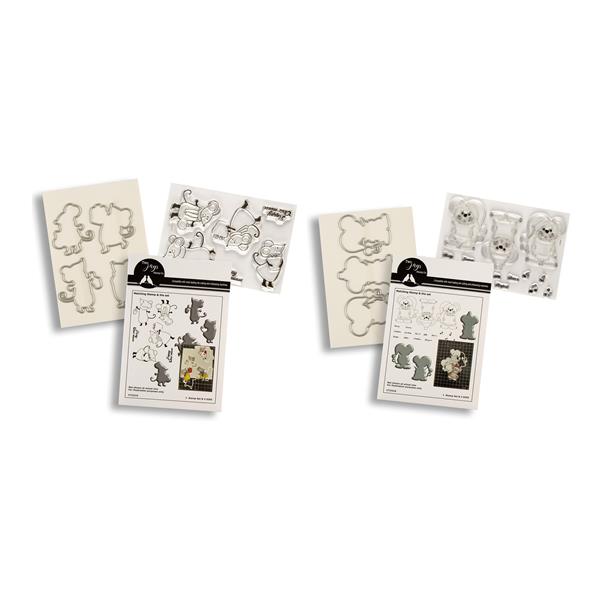Two Jays 2 x Festive Mice Stamps & Die Sets 215 & 216 - Small Mic - 550561