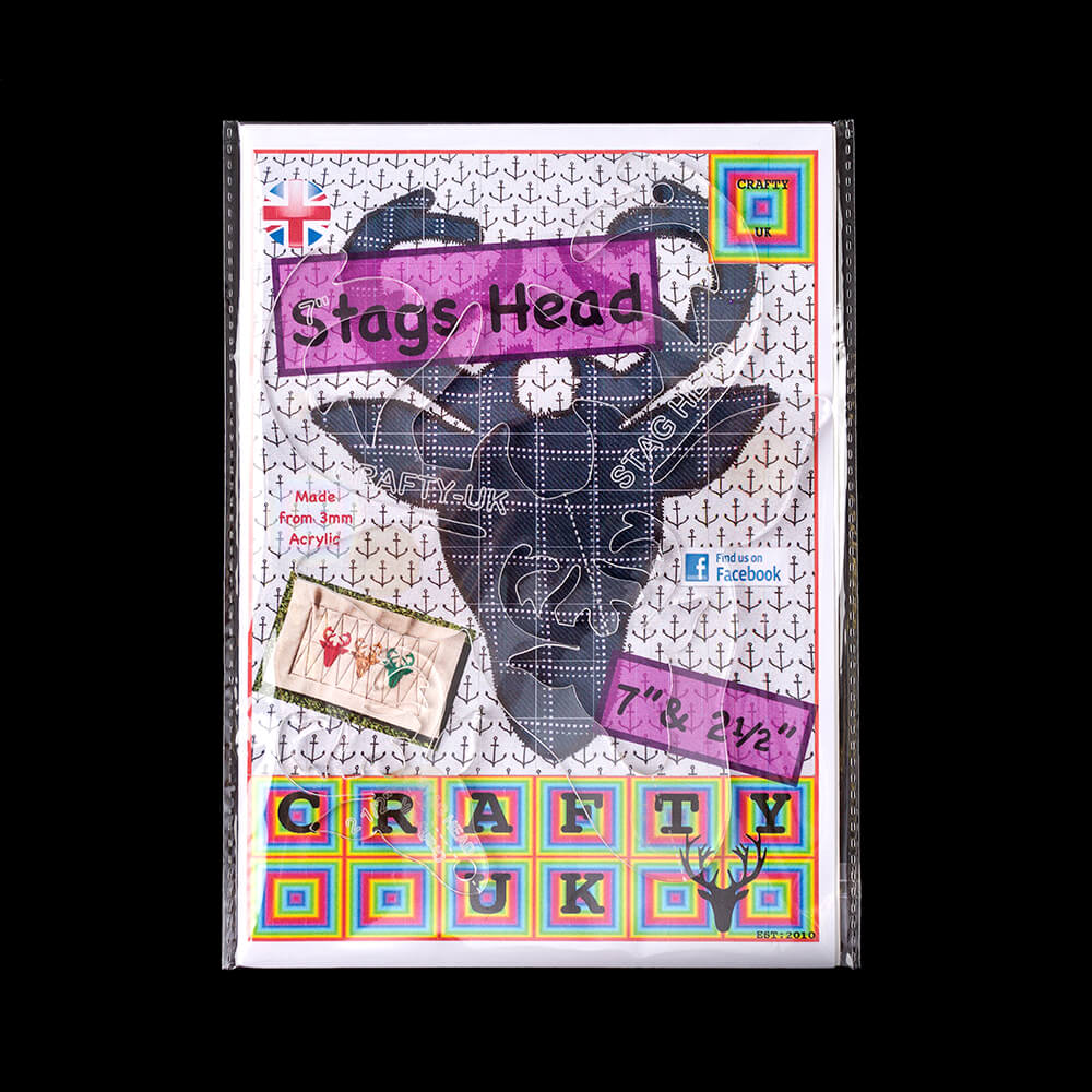 Crafty UK 7" &amp; 2 1/2" Stags Head Applique Template