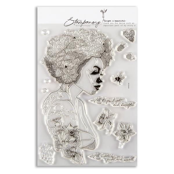 Stampanory Bright and Beautiful A5 Clear Stamp Set - 13 Stamps - 553774