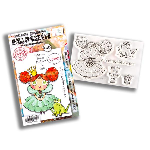 AALL & Create Janet Klein A7 Stamp Set - Princess & Froggy - 5 St - 553933
