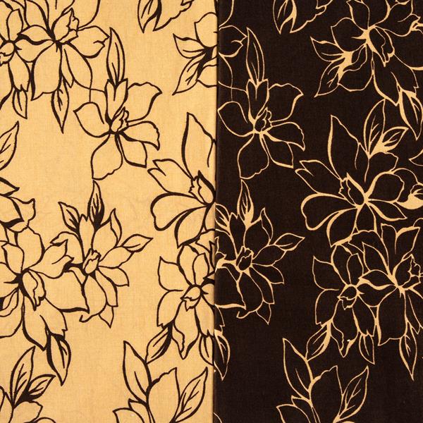 Leaves 5384-100% Cotton Fabric Freedom White on Black 