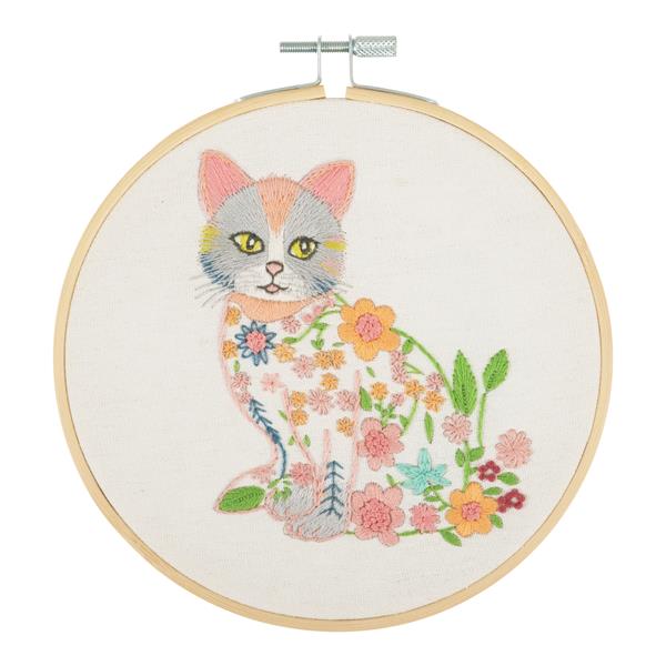 Trimits Kit Cat Embroidery Kit with Hoop - 555150