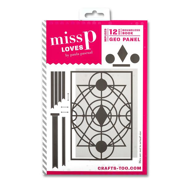 Miss P Loves Die Set 029 - Geo Book Panel - 12 Dies - 556512