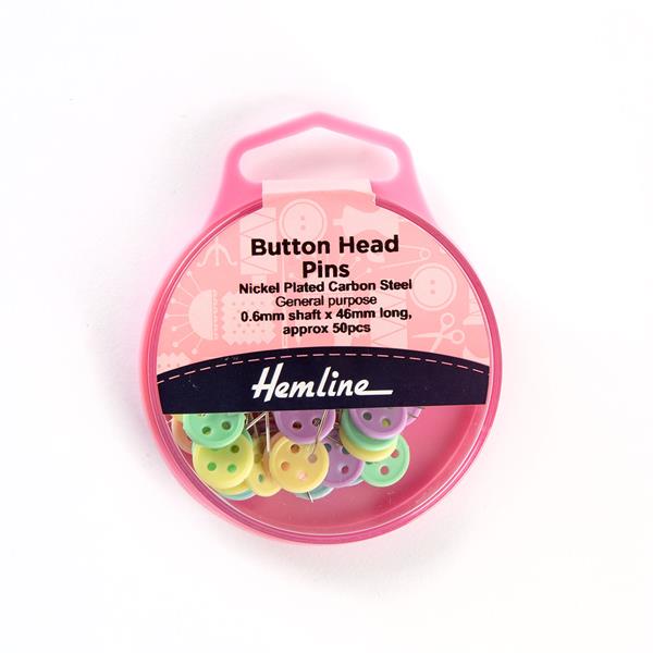 Hemline Button Head Pins - 0.6 x 46mm Assorted - 556890