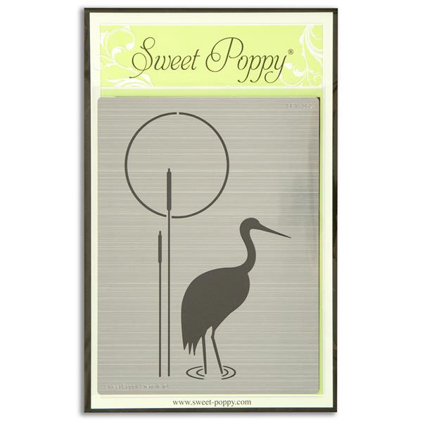 Sweet Poppy Metal Stencil - Crane - 560705