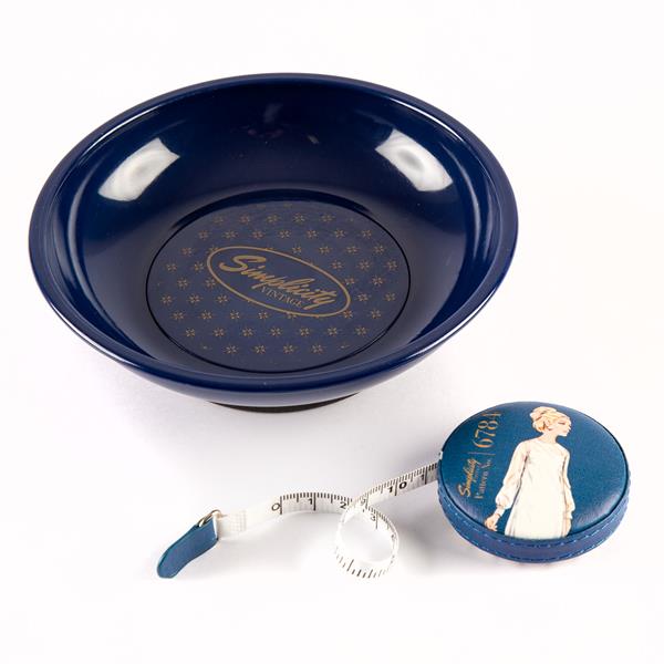 Simplicity Vintage Measuring Tape with Navy Magnetic Bowl - 561274