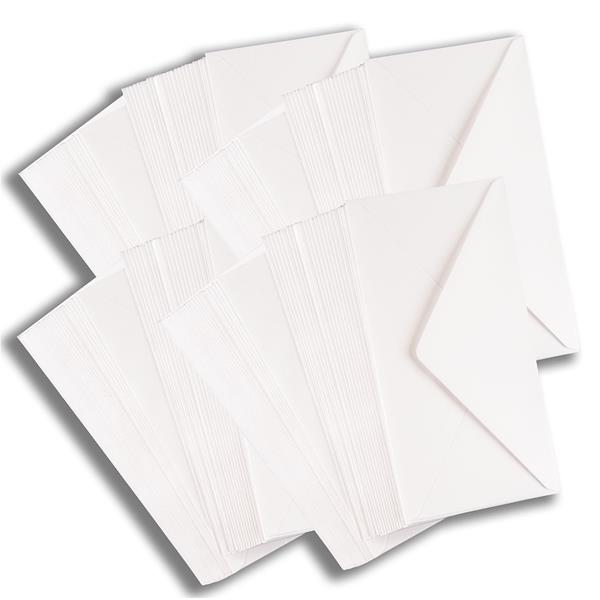 Jellybean Crafts 200 x DL White Embossed Diamond Flap Envelopes - 567451